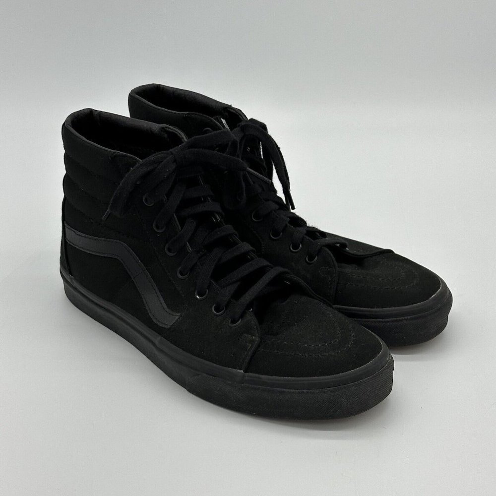 Vans Off The Wall Skate SK8-Hi Top All Black Skateboard Shoes Men's Size 11